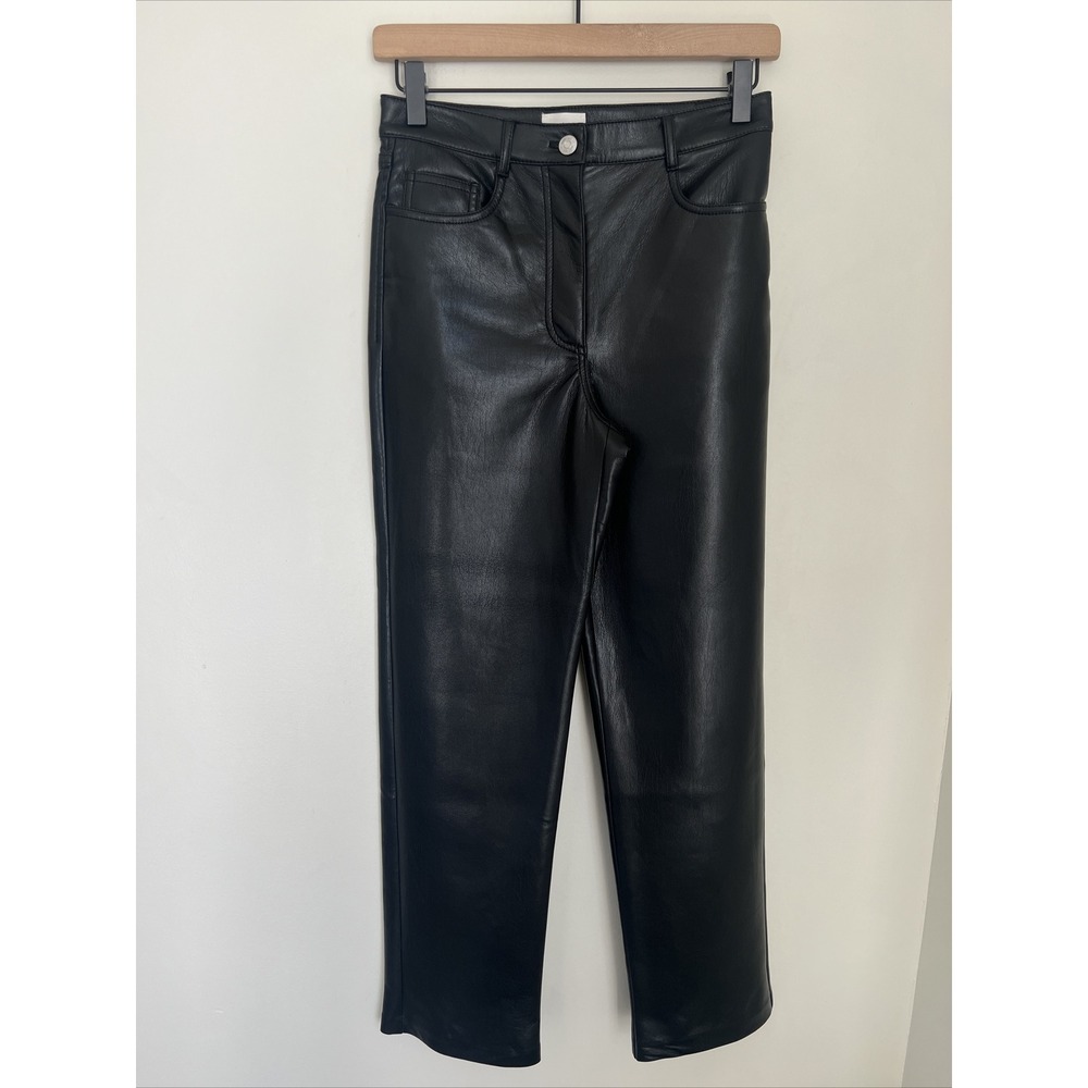 Aritzia Wilfred Women's The Melina High Waisted Black Vegan Leather Pant Size 2